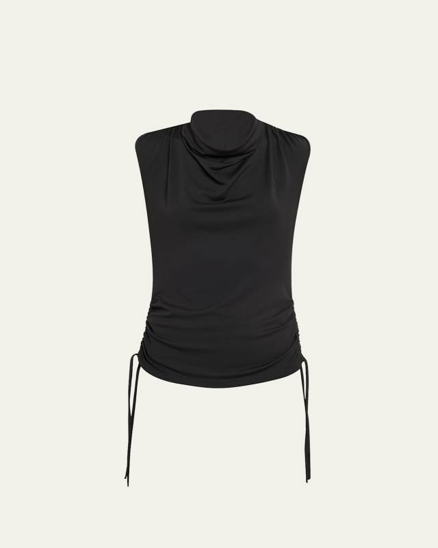Elna Sleeveless Ruched Crepe Top